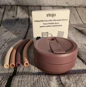 Stojo Collapsible Cup w/ 4 Straws